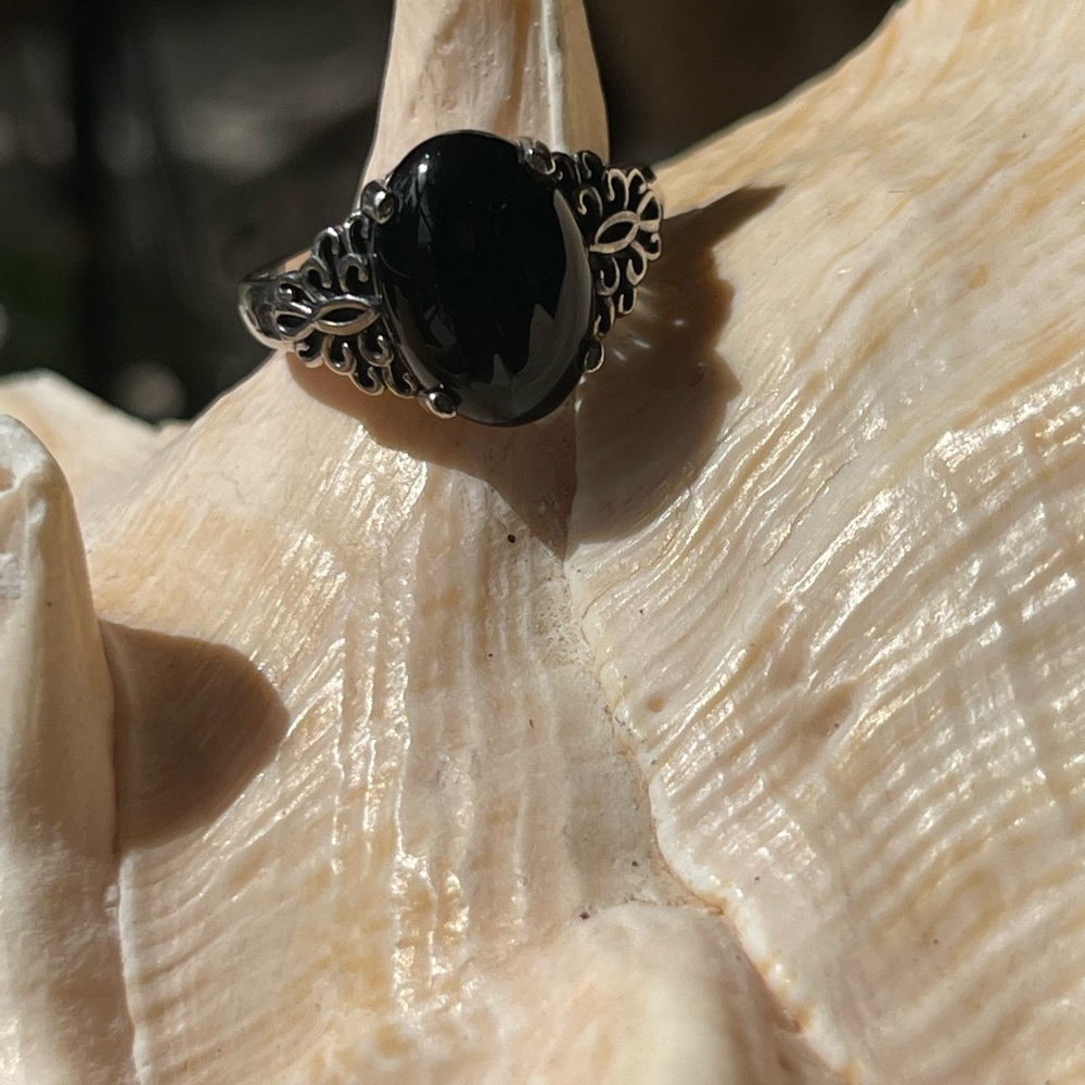 Onyx & Sterling Silver Ring